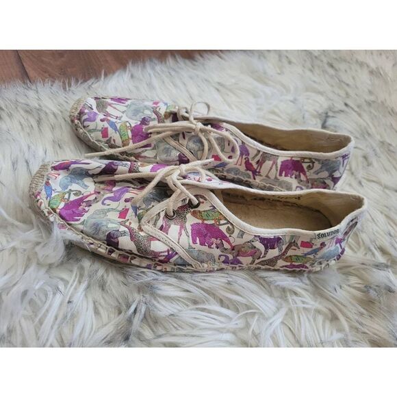 Soludos Zoo Animal Lace Up Espadrilles, Women's 8 - Picture 2 of 7